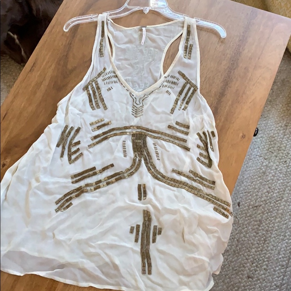 Gorgeous free people beaded float sheet tank top